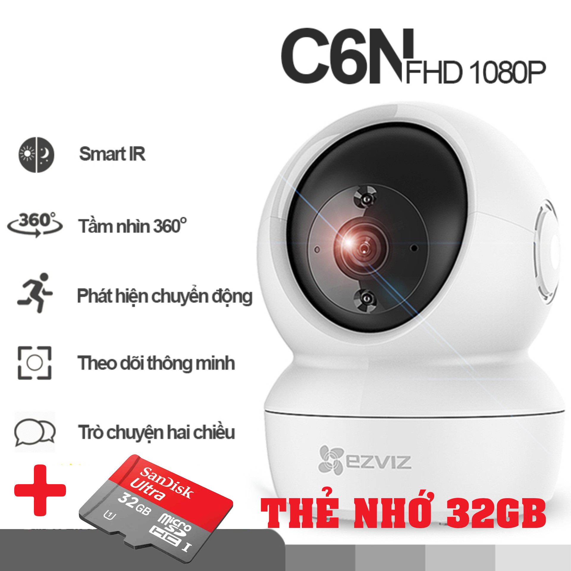 Camera Ezviz C6N + Thẻ nhớ 32G (camera giám sát)