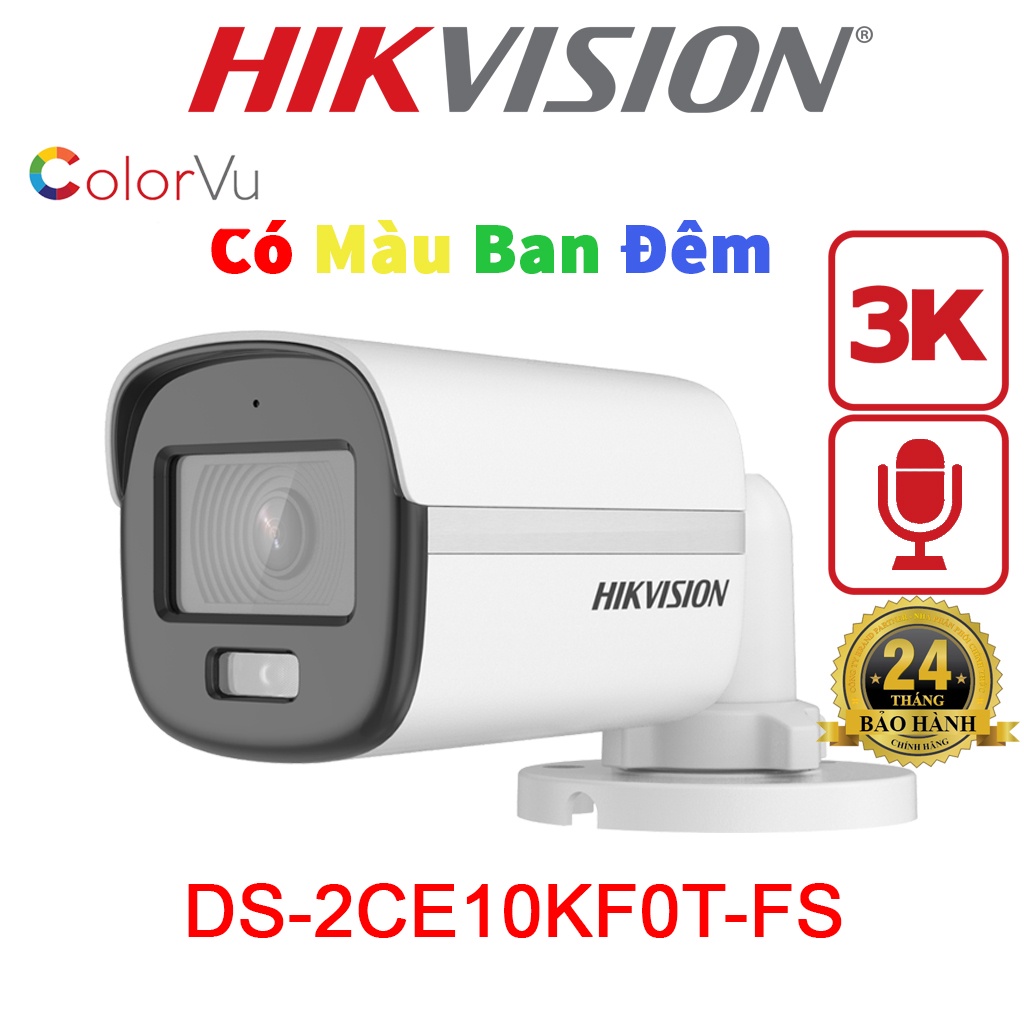 Camera Hikvision DS-2CE10KF0T-FS HD-TVI có màu đêm 3K (5MP 16:9)