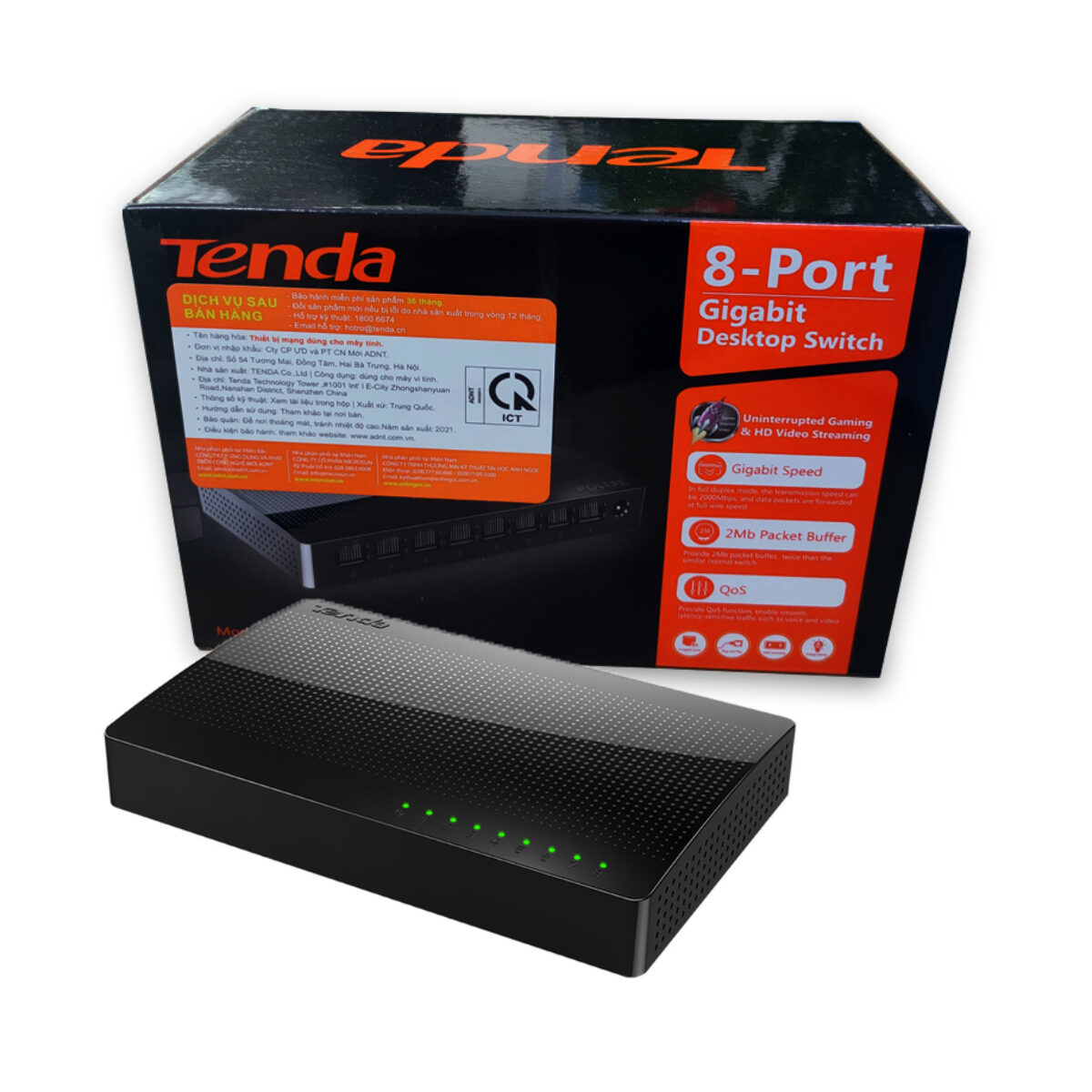 Switch Tenda SG108 V4 (8 port Gigabit, vỏ nhựa)